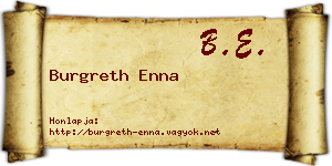 Burgreth Enna névjegykártya